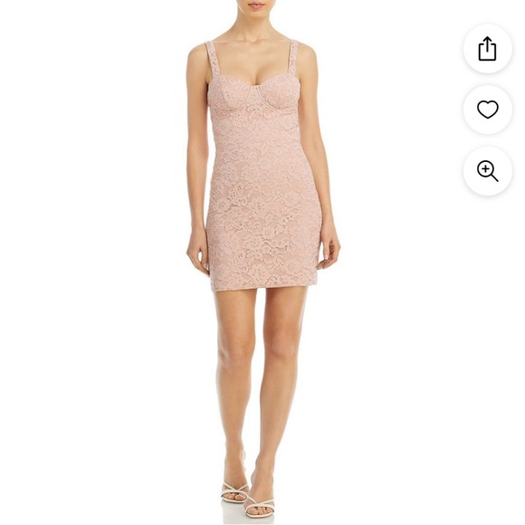 Aqua Dresses & Skirts - Aqua Lace Bandage Fitted Soft Pink Dress Size S